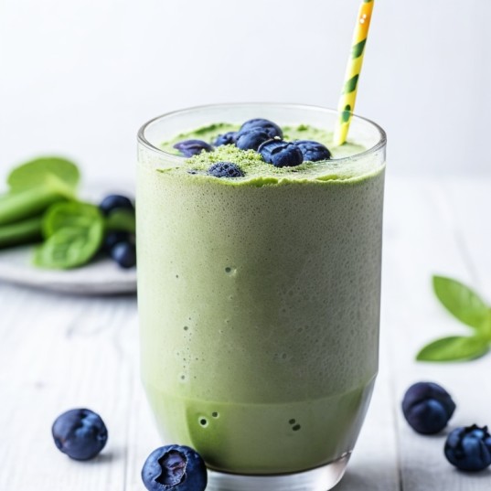 Matcha and Rice Protein Powder Smoothie
